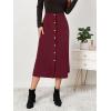 imageALCEA ROSEA Corduroy Midi Skirt for Women Aline Pleated Faux Suede Skirt Button Closure Casual High Wasit Long Skirt 7826Burgundy