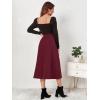 imageALCEA ROSEA Corduroy Midi Skirt for Women Aline Pleated Faux Suede Skirt Button Closure Casual High Wasit Long Skirt 7826Burgundy