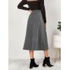 imageALCEA ROSEA Corduroy Midi Skirt for Women Aline Pleated Faux Suede Skirt Button Closure Casual High Wasit Long Skirt 7826Grey