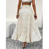 imageALCEA ROSEA Floral Print Ruffle Waist Maxi Skirt for Women with Side Adjustable Waistband 7895Beige