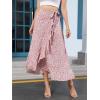 imageALCEA ROSEA Floral Print Ruffle Waist Maxi Skirt for Women with Side Adjustable Waistband 7895Pink