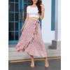 imageALCEA ROSEA Floral Print Ruffle Waist Maxi Skirt for Women with Side Adjustable Waistband 7895Pink
