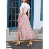 imageALCEA ROSEA Floral Print Ruffle Waist Maxi Skirt for Women with Side Adjustable Waistband 7895Pink