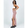 imageALCEA ROSEA Womens Bodycon Ruched Skirt Stretchy Basic Midi Draw Pleated Skirts with Two Side SlitPink