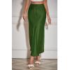 imageALCEA ROSEA Womens Maxi Satin Silky Skirt Elastic Drawstring Flared High Waisted Aline Elegant Wedding Long Skirts 7820Army Green