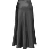 imageALCEA ROSEA Womens Maxi Satin Silky Skirt Elastic Drawstring Flared High Waisted Aline Elegant Wedding Long Skirts 7820Black