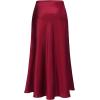 imageALCEA ROSEA Womens Maxi Satin Silky Skirt Elastic Drawstring Flared High Waisted Aline Elegant Wedding Long Skirts 7820Burgundy