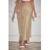 imageALCEA ROSEA Womens Maxi Satin Silky Skirt Elastic Drawstring Flared High Waisted Aline Elegant Wedding Long Skirts 7820Champagne