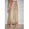 imageALCEA ROSEA Womens Maxi Satin Silky Skirt Elastic Drawstring Flared High Waisted Aline Elegant Wedding Long Skirts 7820Champagne