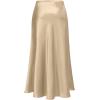imageALCEA ROSEA Womens Maxi Satin Silky Skirt Elastic Drawstring Flared High Waisted Aline Elegant Wedding Long Skirts 7820Champagne