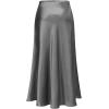 imageALCEA ROSEA Womens Maxi Satin Silky Skirt Elastic Drawstring Flared High Waisted Aline Elegant Wedding Long Skirts 7820Grey