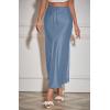 imageALCEA ROSEA Womens Maxi Satin Silky Skirt Elastic Drawstring Flared High Waisted Aline Elegant Wedding Long Skirts 7820Midnight Blue