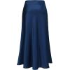 imageALCEA ROSEA Womens Maxi Satin Silky Skirt Elastic Drawstring Flared High Waisted Aline Elegant Wedding Long Skirts 7820Navy