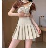 imageALCEA ROSEA Womens Pleated Mini Skirts High Waisted ALine Skirts for Skater Tennis School Cheerleader Short Skirts 7859Beige