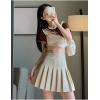 imageALCEA ROSEA Womens Pleated Mini Skirts High Waisted ALine Skirts for Skater Tennis School Cheerleader Short Skirts 7859Beige