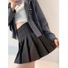 imageALCEA ROSEA Womens Pleated Mini Skirts High Waisted ALine Skirts for Skater Tennis School Cheerleader Short Skirts 7859Black