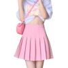 imageALCEA ROSEA Womens Pleated Mini Skirts High Waisted ALine Skirts for Skater Tennis School Cheerleader Short Skirts 7859Pink