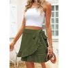 imageALCEA ROSEA Womens Summer Wrap Floral High Waist Ruffle Short Mini Skirts 7892Army Green