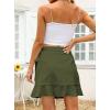 imageALCEA ROSEA Womens Summer Wrap Floral High Waist Ruffle Short Mini Skirts 7892Army Green