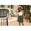 imageALCEA ROSEA Womens Summer Wrap Floral High Waist Ruffle Short Mini Skirts 7892Dark Green