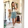 imageALCEA ROSEA Womens Summer Wrap Floral High Waist Ruffle Short Mini Skirts 7892Green