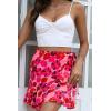 imageALCEA ROSEA Womens Summer Wrap Floral High Waist Ruffle Short Mini Skirts 7892Hot Pink
