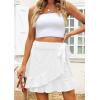 imageALCEA ROSEA Womens Summer Wrap Floral High Waist Ruffle Short Mini Skirts 7892Ivory