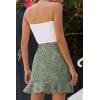 imageALCEA ROSEA Womens Summer Wrap Floral High Waist Ruffle Short Mini Skirts 7892Leaf Green