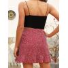 imageALCEA ROSEA Womens Summer Wrap Floral High Waist Ruffle Short Mini Skirts 7892Red