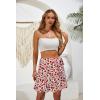 imageALCEA ROSEA Womens Summer Wrap Floral High Waist Ruffle Short Mini Skirts 7892Wine