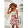 imageALCEA ROSEA Womens Summer Wrap Floral High Waist Ruffle Short Mini Skirts 7892Wine