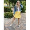 imageALCEA ROSEA Womens Summer Wrap Floral High Waist Ruffle Short Mini Skirts 7892Yellow