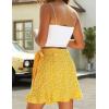 imageALCEA ROSEA Womens Summer Wrap Floral High Waist Ruffle Short Mini Skirts 7892Yellow