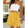 imageALCEA ROSEA Womens Summer Wrap Floral High Waist Ruffle Short Mini Skirts 7892Yellow