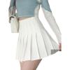 imageALCEA ROSEA Womens Pleated Mini Skirts High Waisted ALine Skirts for Skater Tennis School Cheerleader Short Skirts 7859White