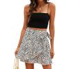 imageALCEA ROSEA Womens Summer Wrap Floral High Waist Ruffle Short Mini Skirts 7892White