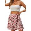 imageALCEA ROSEA Womens Summer Wrap Floral High Waist Ruffle Short Mini Skirts 7892Wine
