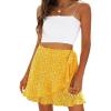imageALCEA ROSEA Womens Summer Wrap Floral High Waist Ruffle Short Mini Skirts 7892Yellow