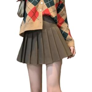 imageALCEA ROSEA Womens Pleated Mini Skirts High Waisted ALine Skirts for Skater Tennis School Cheerleader Short Skirts 7859Brown