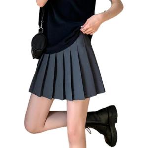 imageALCEA ROSEA Womens Pleated Mini Skirts High Waisted ALine Skirts for Skater Tennis School Cheerleader Short Skirts 7859Dark Grey