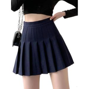 imageALCEA ROSEA Womens Pleated Mini Skirts High Waisted ALine Skirts for Skater Tennis School Cheerleader Short Skirts 7859Navy