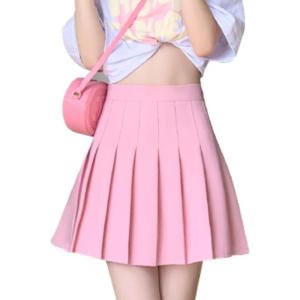 imageALCEA ROSEA Womens Pleated Mini Skirts High Waisted ALine Skirts for Skater Tennis School Cheerleader Short Skirts 7859Pink