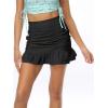 imageALCEA ROSEA Womens Ruched Mini Skirt High Waisted A Line Flared Ruffle Short Skirts for Vacation Outfits Rave 7882Black