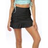 imageALCEA ROSEA Womens Ruched Mini Skirt High Waisted A Line Flared Ruffle Short Skirts for Vacation Outfits Rave 7882Black