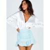 imageALCEA ROSEA Womens Ruched Mini Skirt High Waisted A Line Flared Ruffle Short Skirts for Vacation Outfits Rave 7882Blue