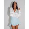 imageALCEA ROSEA Womens Ruched Mini Skirt High Waisted A Line Flared Ruffle Short Skirts for Vacation Outfits Rave 7882Blue
