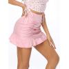 imageALCEA ROSEA Womens Ruched Mini Skirt High Waisted A Line Flared Ruffle Short Skirts for Vacation Outfits Rave 7882Pink