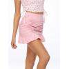 imageALCEA ROSEA Womens Ruched Mini Skirt High Waisted A Line Flared Ruffle Short Skirts for Vacation Outfits Rave 7882Pink