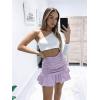 imageALCEA ROSEA Womens Ruched Mini Skirt High Waisted A Line Flared Ruffle Short Skirts for Vacation Outfits Rave 7882Violet
