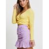 imageALCEA ROSEA Womens Ruched Mini Skirt High Waisted A Line Flared Ruffle Short Skirts for Vacation Outfits Rave 7882Violet